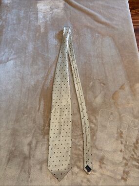 Classic Beige Men's Tie with Micro Square Pattern
